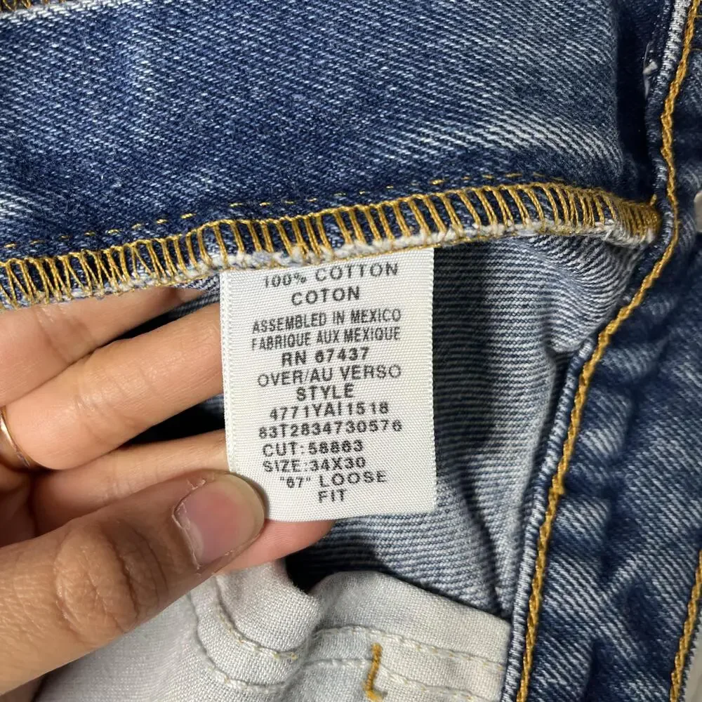 Polo Jeans Co. 67 Loose Fit Jeans Mens 34x30 Blue Relaxed Straight Denim Pants